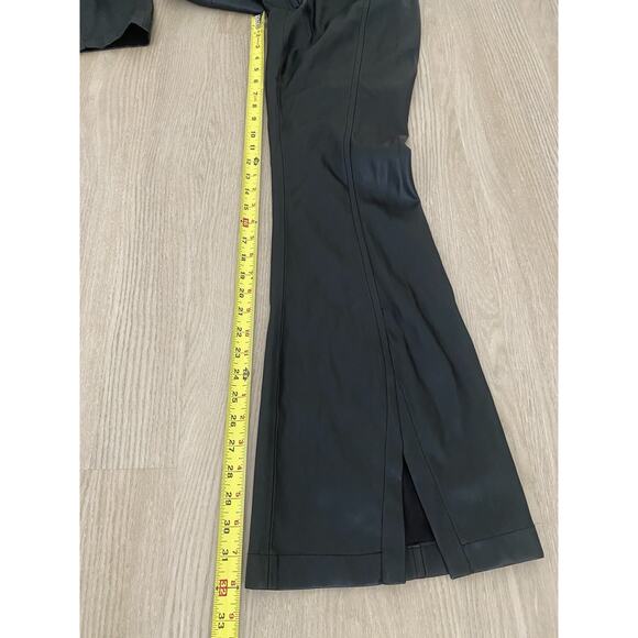 Free People We The Free Real Deal Slit Leather Flare Leg Pants 28 Black Retro - Picture 14 of 16